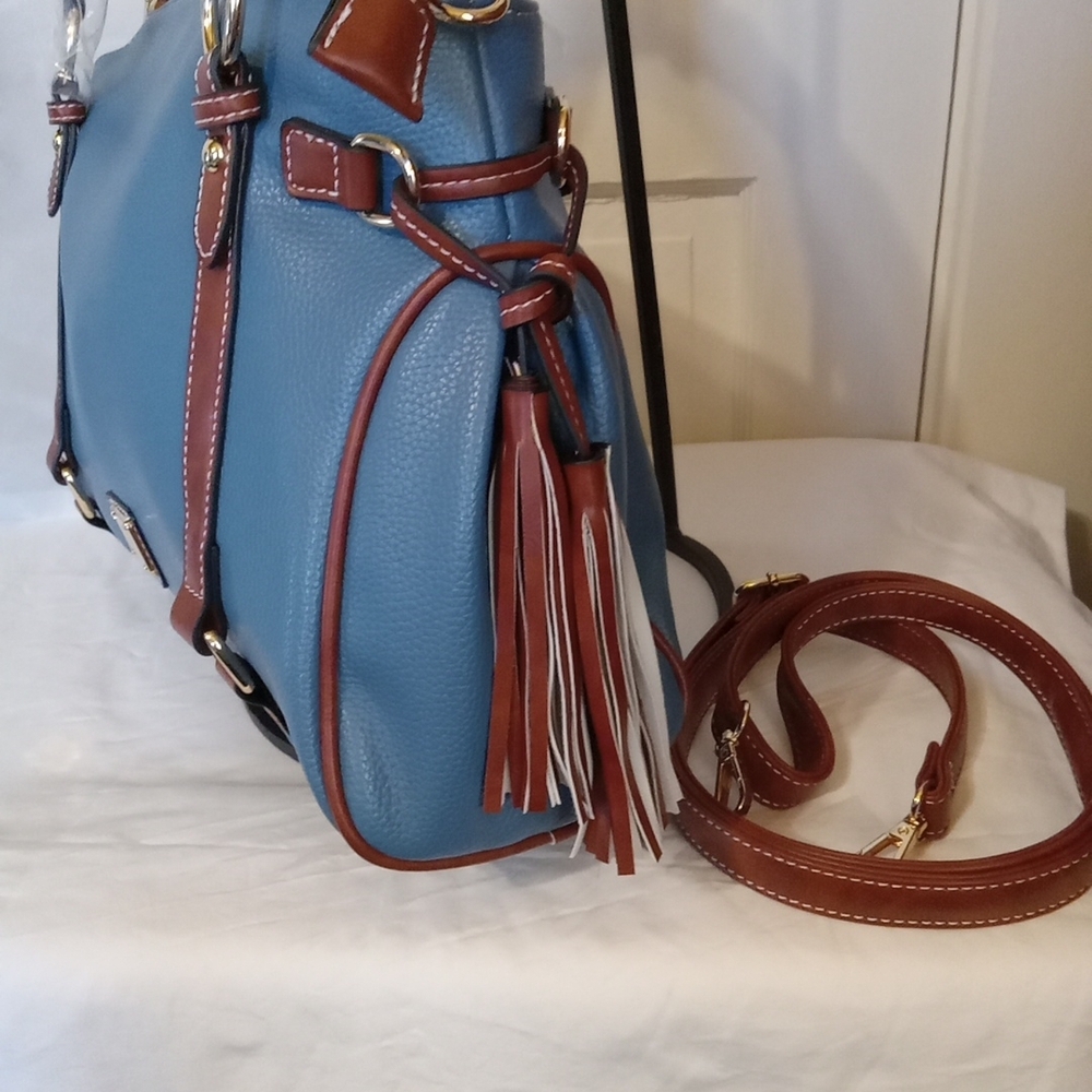 Blue and Brown Women's Handbag - Picture 5 of 13